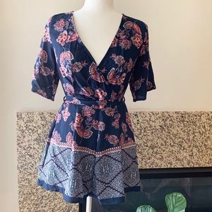Navy Floral Romper Size Medium